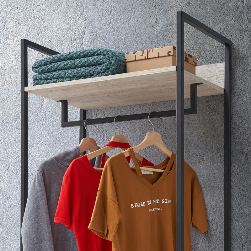 Zaira Manufactured Wood Wardrobe, 180 cm H x 63.8 cm W x 40 cm D, Ash Oak