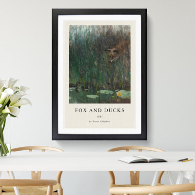 Fox Stalking Ducks by Bruno Liljefors - Single Picture Frame Print
