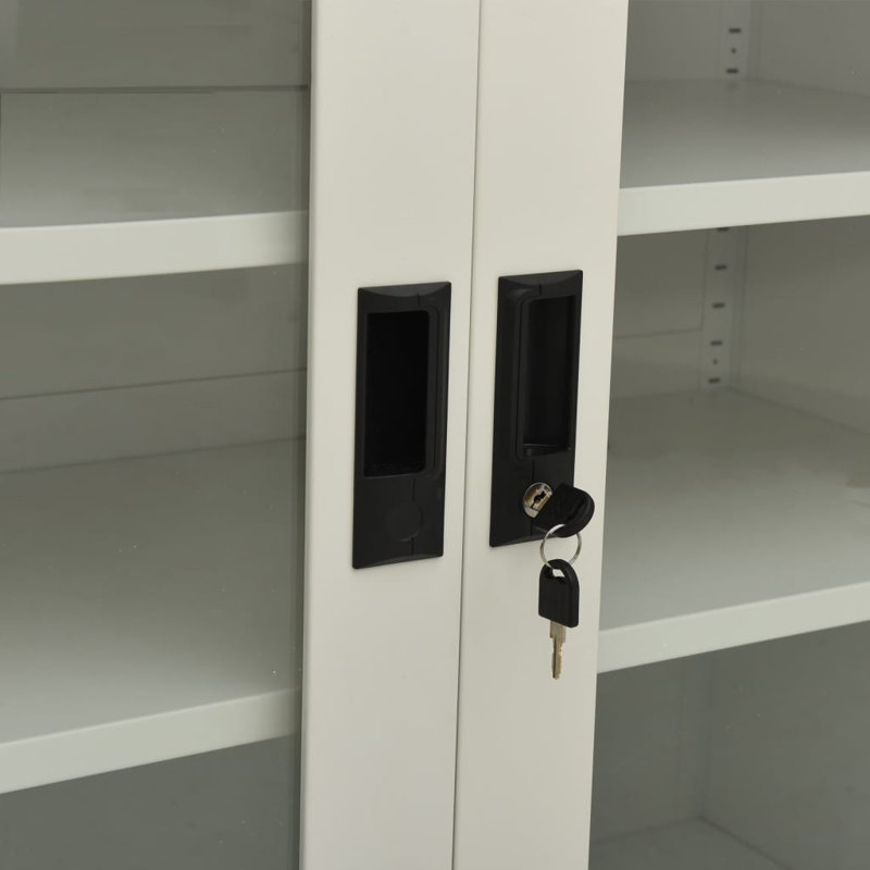 Office Cabinet Steel, Gray, 35.4" x 15.7" x 35.4"