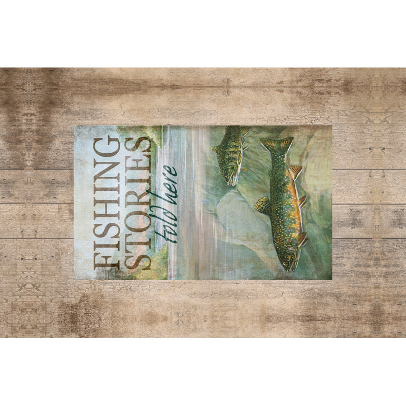 Fishing Stories 2 - Wrapped Canvas Print, 46cm H x 30cm W x 3.8cm D