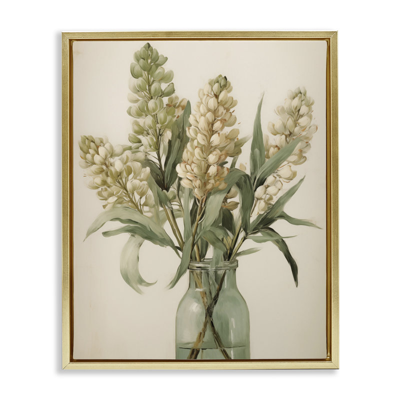 Country Botanicals dans un cadre flottant pot vert, design par Arlington Prints, H 31 po x l 25 po