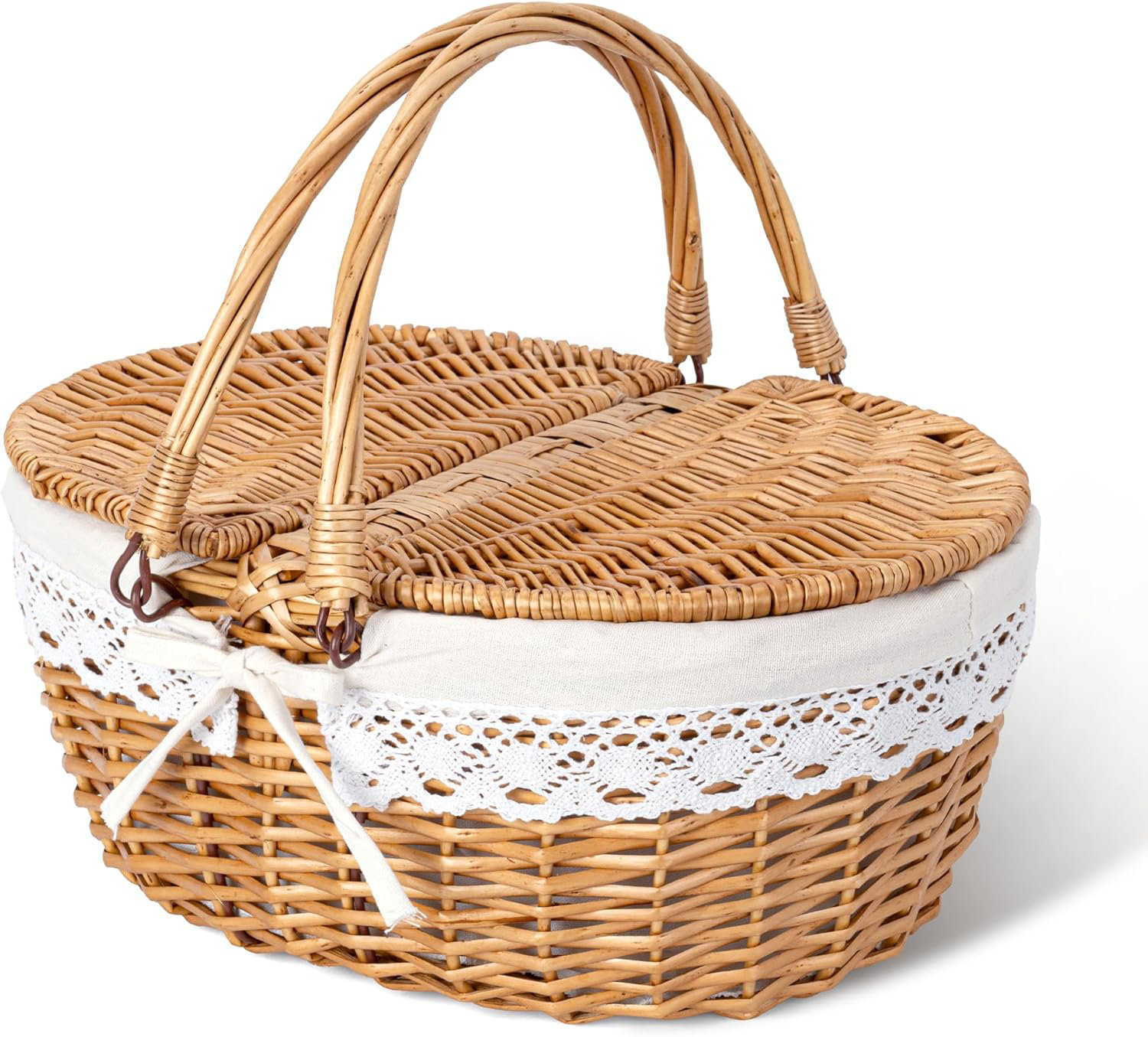 Wicker Basket With Handle Picnic Basket Gift Basket