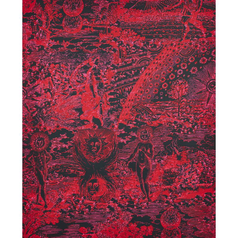 Schumacher x Johnson Hartig Modern Toile Fabric, Pink/Black