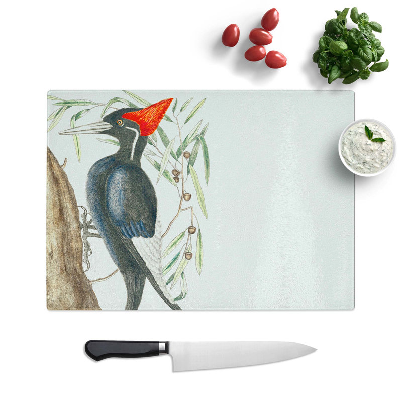 Glass Ivory-Billed Woodpecker  by Mark Catesby Chopping Board, 28.5 cm W x 20 cm L