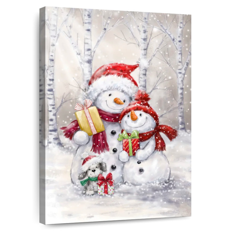 Lelend Two Snowmen And Dog, 12" H x 8" W