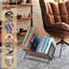 Organisateur de bureau, bibliothèque de bureau inclinée en bois, petit support de table, petite bibliothèque portable pour présentation de livres, livres de cuisine, livres pour enfants, rangement pour bureau et maison, brun rustique