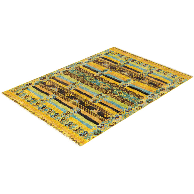 Contemporary One-of-a-Kind 4' 5" X 6' 2" Hand Knotted Area Rug