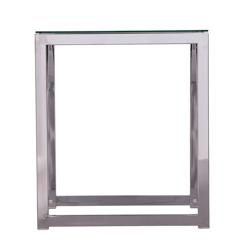 Stevenly Square Glass-Top End Table