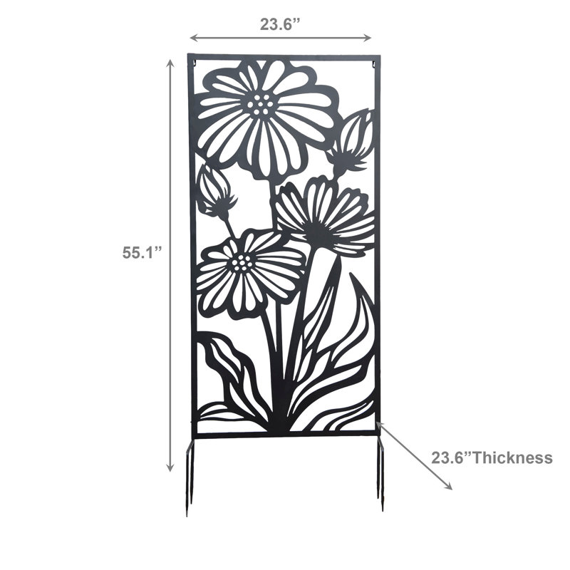 Metal Daisies Garden Screen 55.11" H