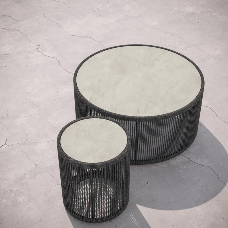 Malta Round Coffee Table Dekton Top, Pebble, Albarium