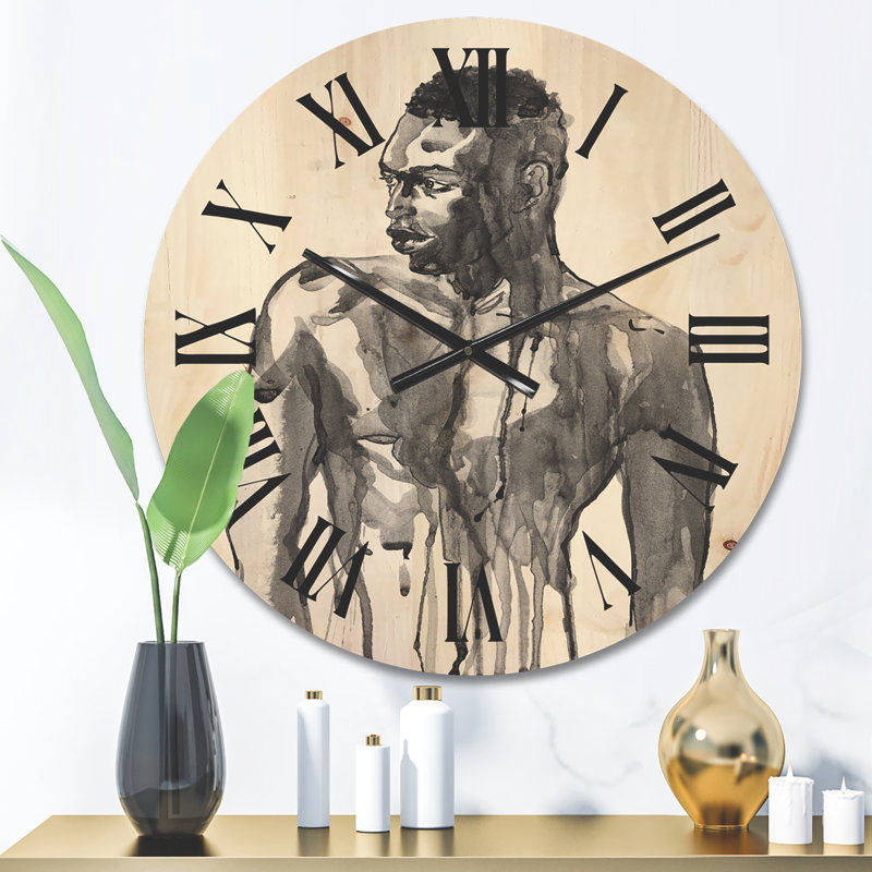 Horloge murale en bois, Très grand, Gris