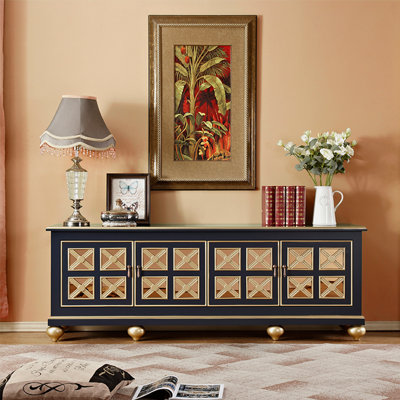 European retro style carved TV cabinet
