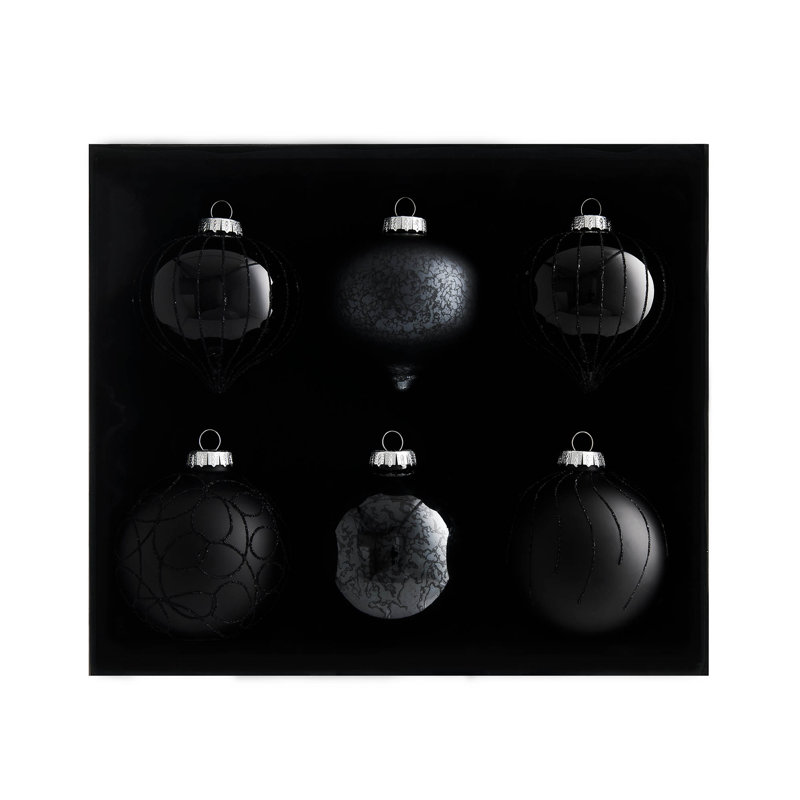 10.8cm Solid Colour Plastic / Acrylic Bauble, Black