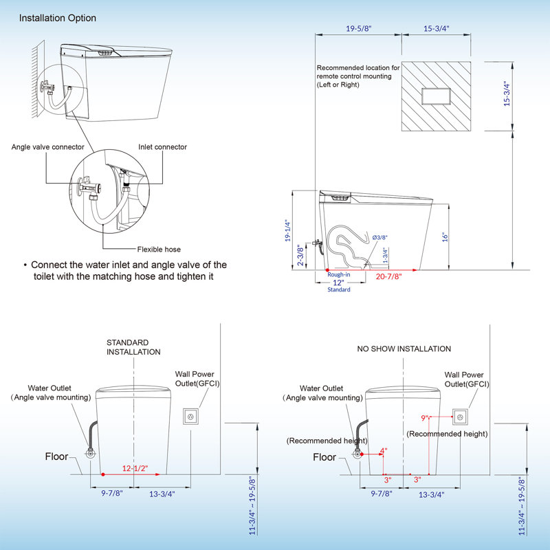 White Elongated One-Piece Smart Bidet Toilet with Dual Flush