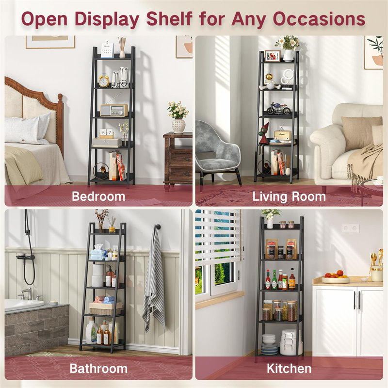 141cm H x 42cm W Metal Etagere Bookcase