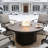 48" Round Propane Fire Pit,Steel Tabletop Fire Pit,40000 BTU Auto-Ignition Gas Fire Pits With Lid & Windproof Glass For Outdoor,Patio,Backyard