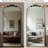 Arched Full Length Mirror, 71"X28" Floor Mirror With Carved, Full Body Mirrors For Homedecor, Standing/Halling Large Wall Mirror For Bedroom, Living Room, Cloakroom, Bronze, Retro Style