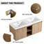 Meuble-lavabo mural 48 po avec deux lavabos - Plateforme avec porte à fermeture douce et aspect moderne