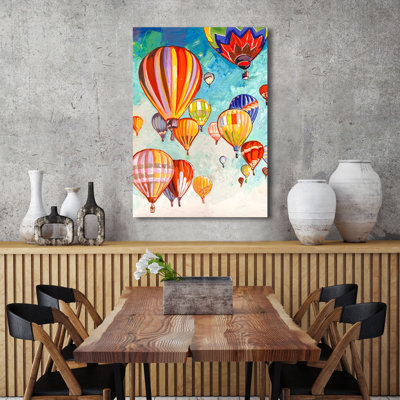 Hot-Air Balloons Dance 1 Piece Wrapped Canvas Painting