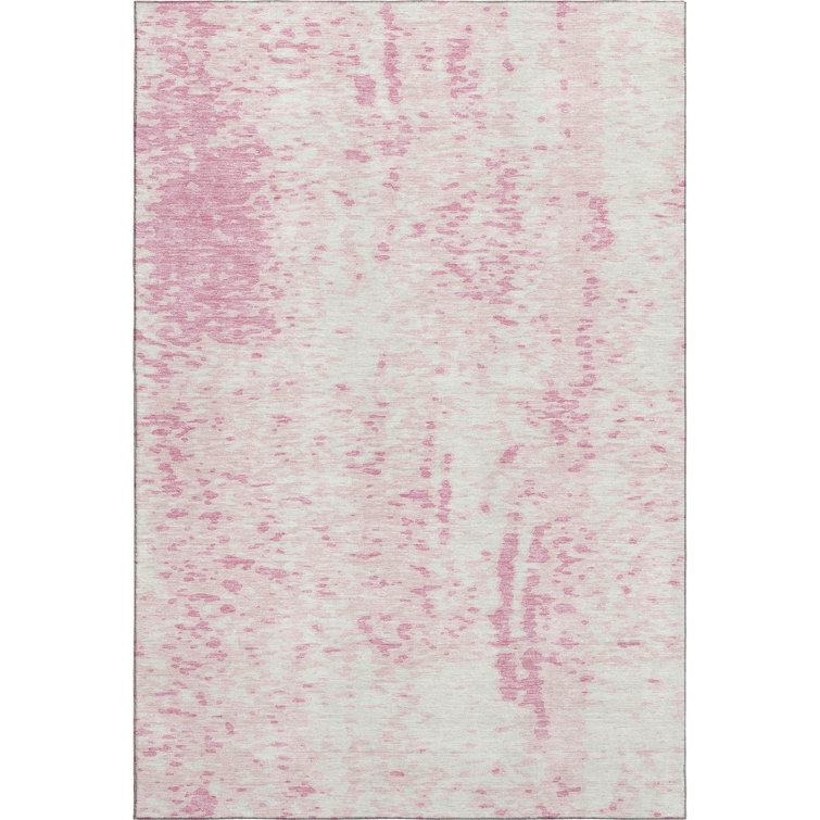 Premium Machine Washable Prisco Pink Rug