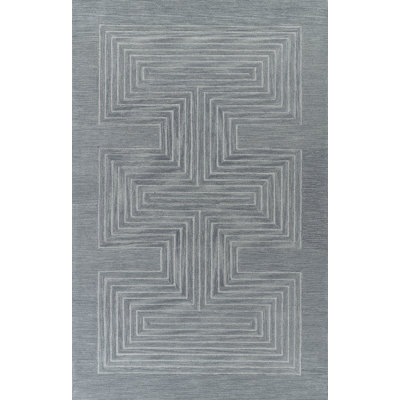 Orlie Copper Hand-Tufted Geometric Wool Rug