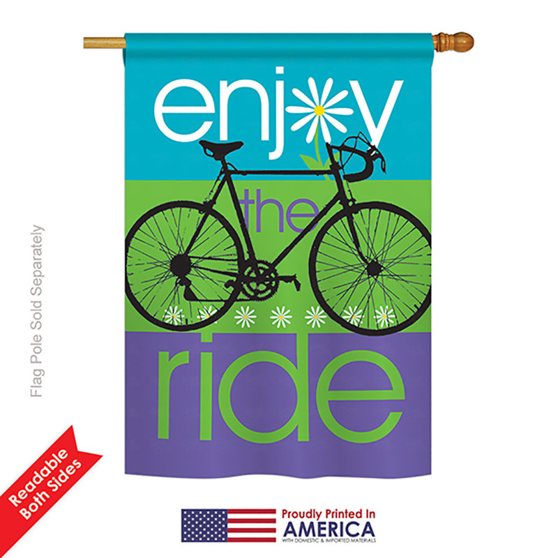 Drapeau pour maison 2 côtés en polyester vélo, H 18,5 po x l 13 po