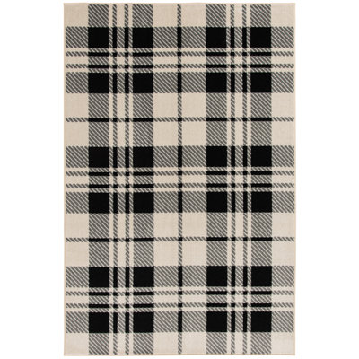Tapis noir / crème 5 pi x 7 pi 3 po Tecopa Charskey