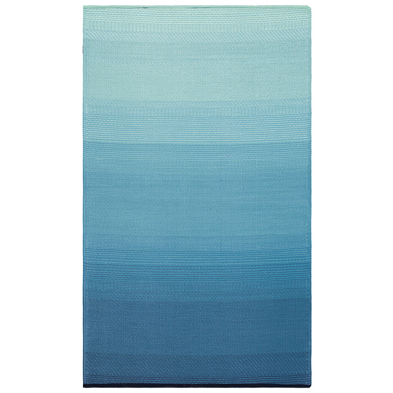 Outdoor Rug Plastic Straw Rug Waterproof Patio Joena, Rectangle 5' x 8', Big Sur - Teal