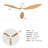 Ceiling Fan With Light, -Slim Flush-Mount Design, 3 ABS Plastic Blades, Remote Control Included, 6-Speed Adjustment, Reversible DC Motor, Quiet Operation-1704116033