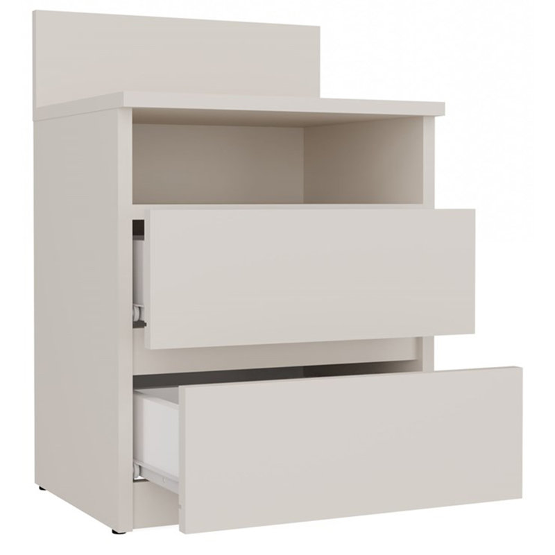Taahir 2-Drawer Bedside Table with Open Shelf 40 cm Cashmere