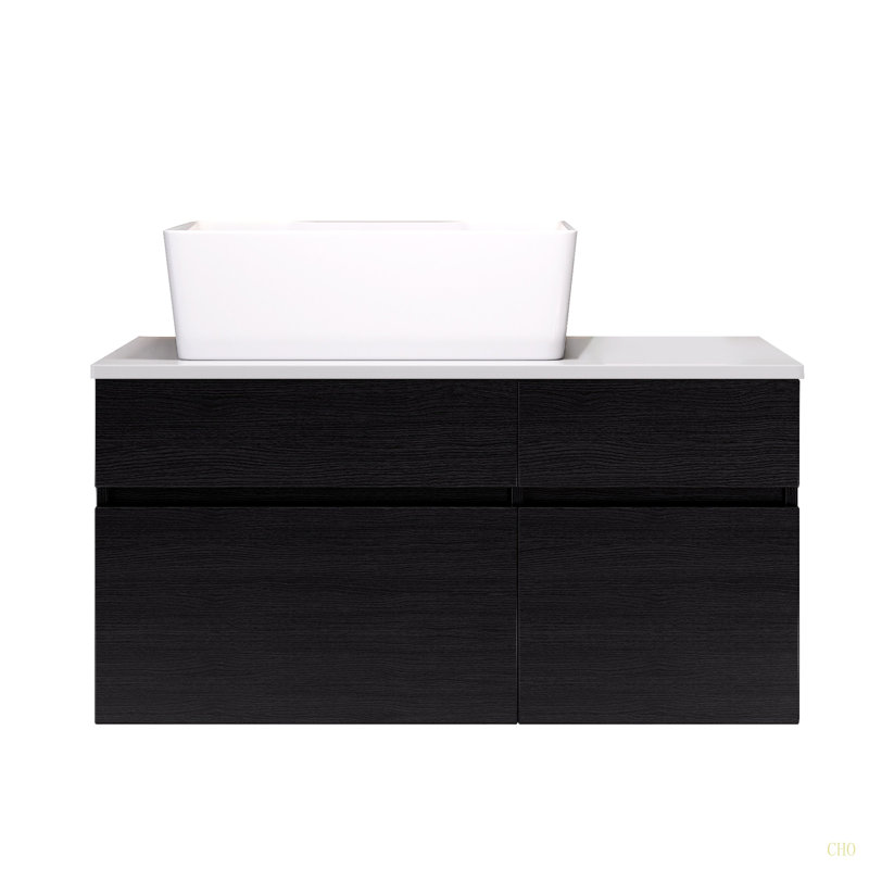 Petit meuble-lavabo flottant simple 31,5 pouces avec lavabo