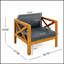 Ensemble de fauteuils club d'extérieur en bois d'acacia durable avec coussins confortables, parfaits pour le patio et la terrasse