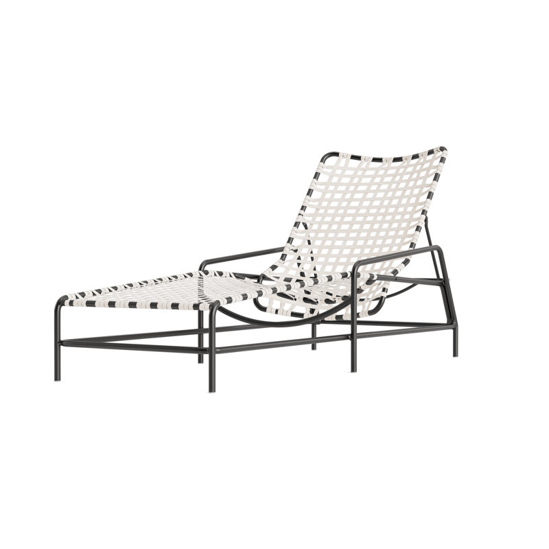 Kantan Outdoor Chaise Lounge, White/Textured Pewter