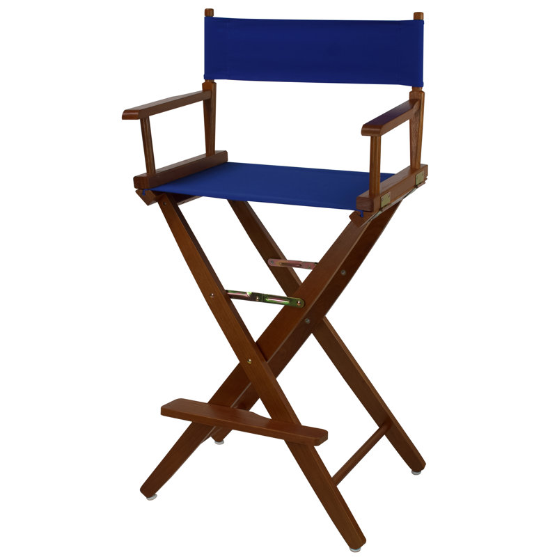 Scoville Folding Director Chair, Royal Blue, Mission Oak
