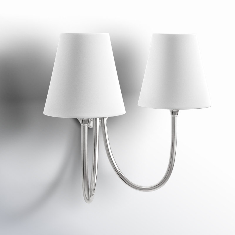 Armida Arcus 2-Light Dimmable Steel Armed Sconce, Polished Nickel