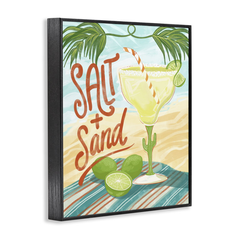 Giclée encadrée sel et sable, design par Connie Summers, 20 x 16, Giclée noire de minuit encadrée