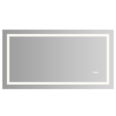 Fog 60" X 32" Led Wall Mirror With Touch Sensor, Adjustable Colors And Brightness For Dressing Bathroom Modern Shatterproof Corrosion Proof Shower