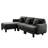 3 - Seater Dark Grey Boucle Fabric With L Shape Design, Distinctive , Removable And Cylindrical Legs, Stylish For Living Room Sectional Couch Convertible Shape, Shell Shaped For A Relaxed Home-966548773