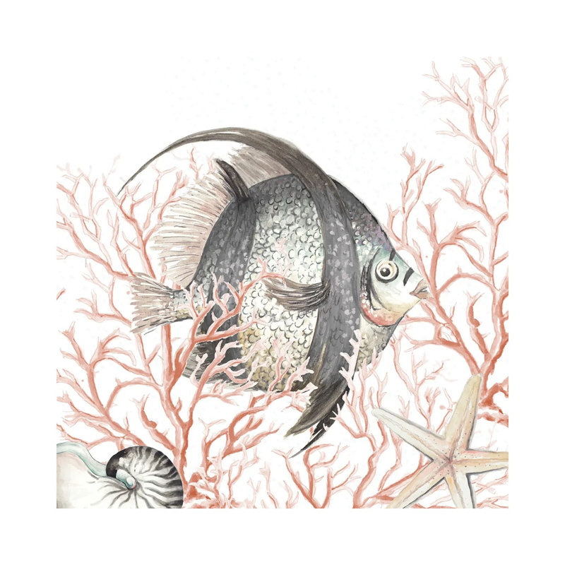 Ocean Fish On Coral by Patricia Pinto - Gallery-Wrapped Canvas Giclée on Canvas, No Frame, 30.48 cm H x 30.48 cm W