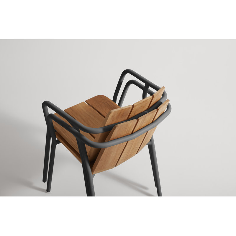 Offline Outdoor Teak Dining Armchair, Carbon