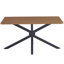 Table de salle à manger 5 pièces en grain de bois et 4 chaises de salle à manger rembourrées en tissu gris avec base en métal pour la cuisine, la salle à manger et le salon