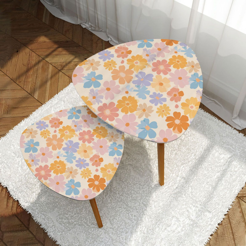 Ensemble de 2 tables basses gigognes Triangle