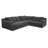 MOD #973 Gunmetal Sectional Sofa – 2524 Foam with Dacron Wrap, 1.5" Black Wood Legs, Matching Pillows