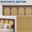 Très grande base de lit en rotin, lit plateforme en bois Boho avec tête de lit en rotin naturel et pied de lit Mid-Century, support de lattes silencieux, aucun sommier requis-2001530201-2001530203