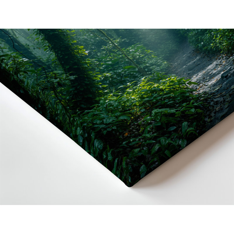 Toile, scène de jungle enchanteresse dense avec des arbres imposants drapés dans un art mural, H 12 po x l 9 po