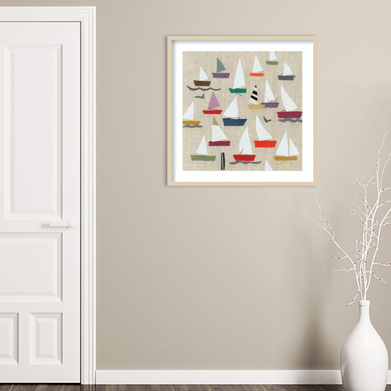 «Montier Plain Sail» encadré sur papier par Jenny Frean, reproduction, H 33 po x l 33 po x P 1 po, Brun