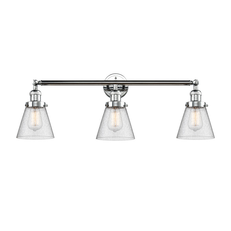 Éclairage pour meuble-lavabo 3 lumières Shauna Cone, DEL, Chrome poli