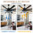 Terriek 72" Black Ceiling Fans with Lights and Remote, 6 Speed Reverisble DC Motor Large Motor Modern Ceiling Fan-868463039
