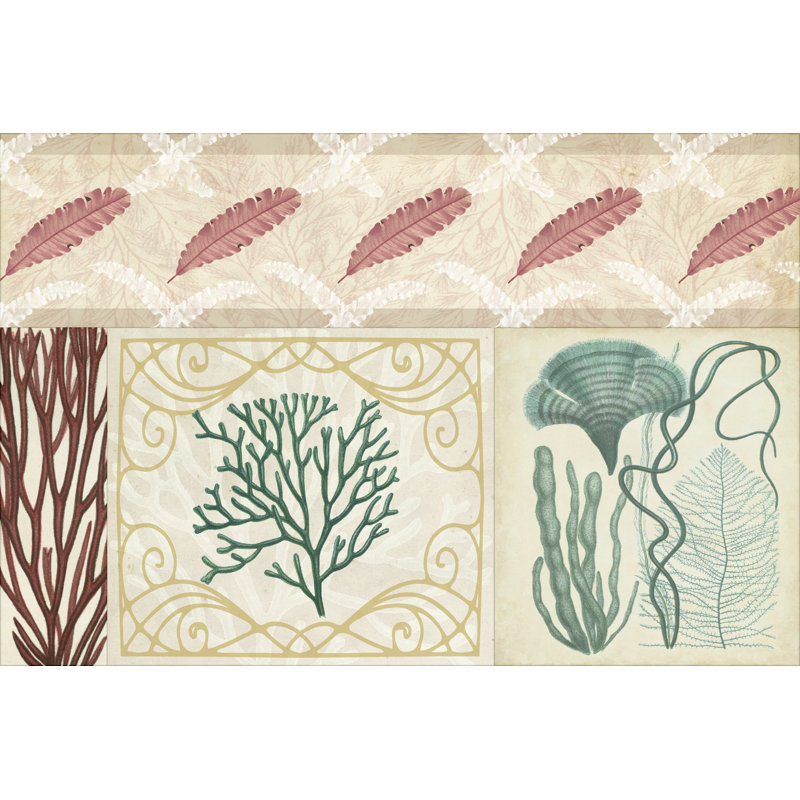 Coastal Patternbook IV by Vision Studio - Wrapped Canvas Print, 20 cm H x 30 cm W, Black Floater Framed