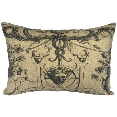  Skull Linen Lumbar Pillow